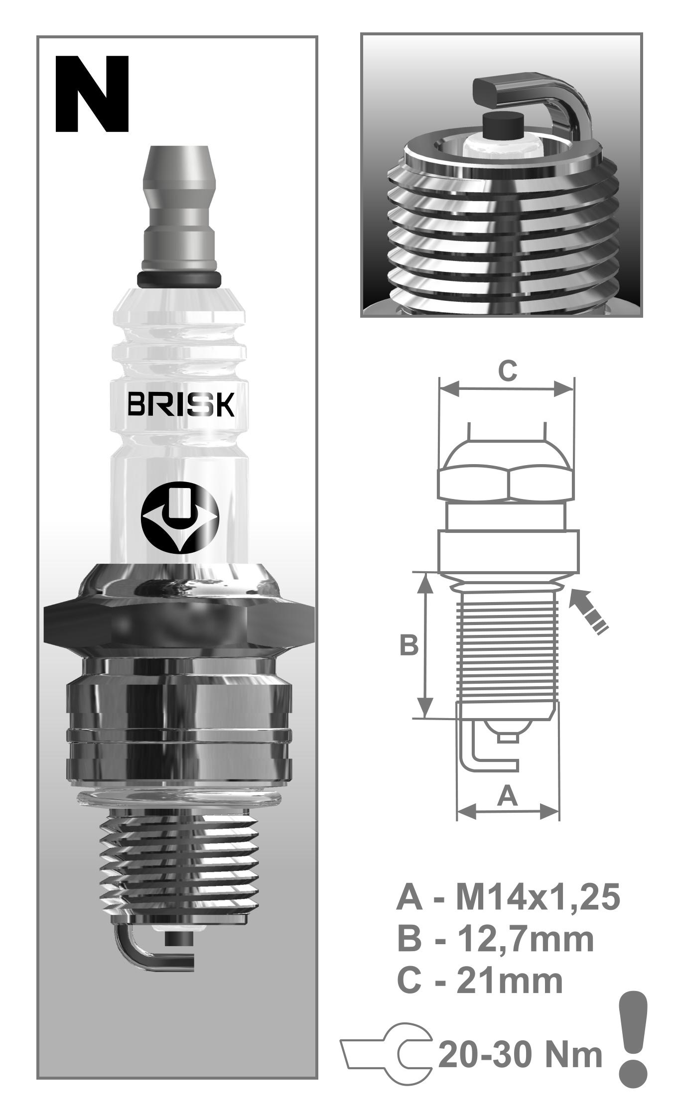 Zapaľovacia sviečka BRISK N17C